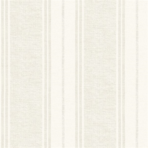 Maddox Light Beige & Light Grey Flannel Stripe Wallpaper