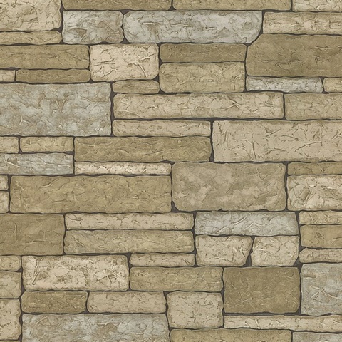 Madeline Dark Taupe Stone Textured Wallpaper