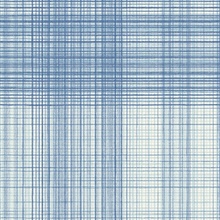 Madras Blue Plaid Textured Wallpaper