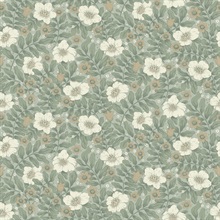 Maggan Sea Green Floral Trail Wallpaper