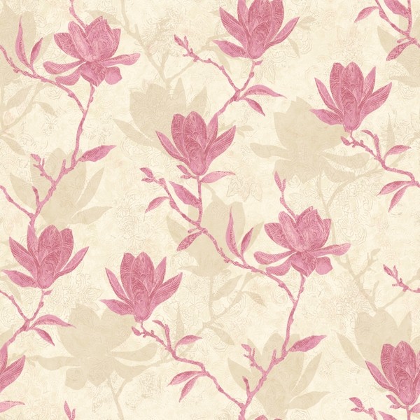 WB5455 | Magnolia Silhouette | Wallpaper Boulevard