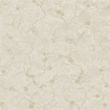 Mahina Pearl Subtle Metallic Floral Vine Wallpaper