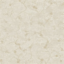 Mahina Pearl Subtle Metallic Floral Vine Wallpaper