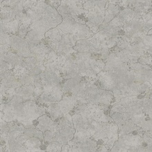 Mahina Pewter Subtle Metallic Floral Vine Wallpaper