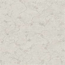 Mahina Silver Subtle Metallic Floral Vine Wallpaper