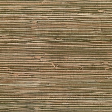 Mai Green & Black Grasscloth Wallpaper