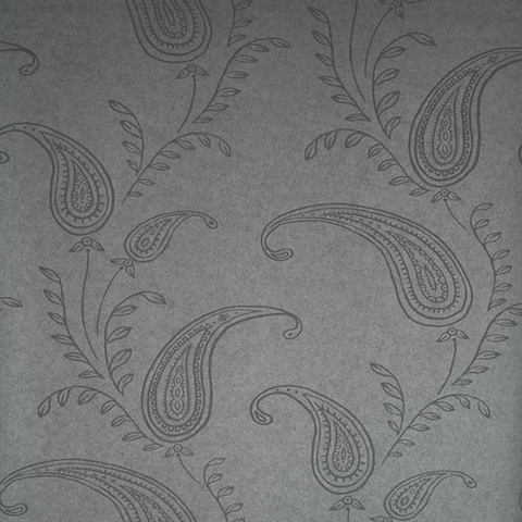 Majidah Silver Paisley Wallpaper