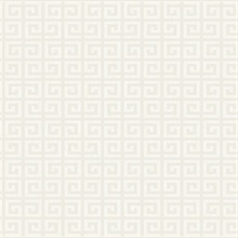 Major White Modern Small Greek Key Wallpaper