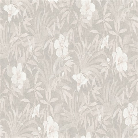 Malecon Grey Bontanical Flowers Wallpaper
