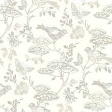 Malmo Grey Bird Trail Wallpaper