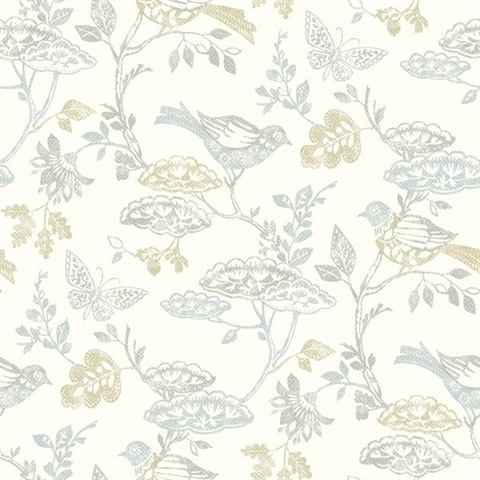 Malmo Multicolor Bird Trail Wallpaper
