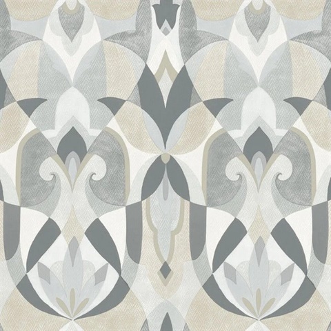 Malta Neutral and Glint Wallpaper