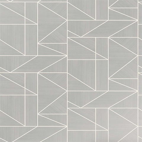 Malvolio Silver Geometric Wallpaper