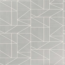 Malvolio Silver Geometric Wallpaper