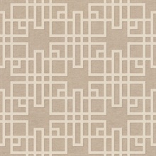 Mana Beige Geometric Trellis Wallpaper