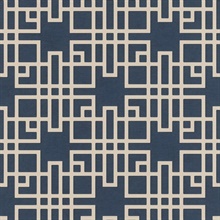 Mana Navy Blue Geometric Trellis Wallpaper