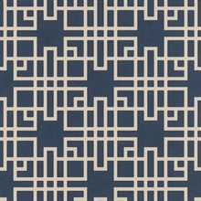 Mana Navy Blue Geometric Trellis Wallpaper
