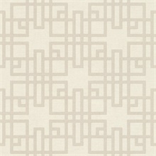 Mana White Geometric Trellis Wallpaper