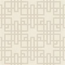 Mana White Geometric Trellis Wallpaper