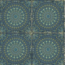 Mandala Boho Chic Medallion Blue Wallpaper