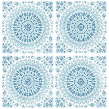 Mandala Mandala Teal & Blue Peel and Stick Wallpaper