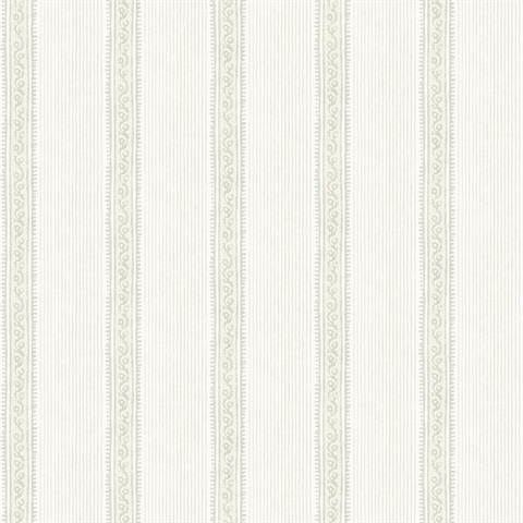 Mandevilla Beige Vine Stripe Wallpaper