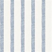 Mandevilla Blue Vine Stripe Wallpaper