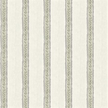 Mandevilla Green Vine Stripe Wallpaper