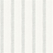 Mandevilla Light Blue Vine Stripe Wallpaper