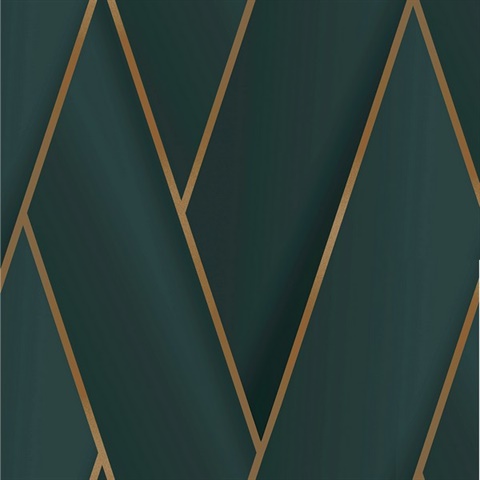 Manfred Teal Modern Herringbone Wallpaper