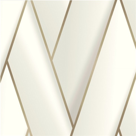 Manfred White Modern Herringbone Wallpaper