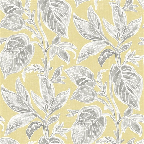 Mangrove Yellow Botanical Leaf Wallpaper