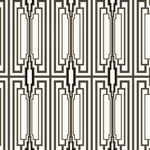 Manhattan Deco Geometric Ebony & Gold Peel and Stick Wallpaper