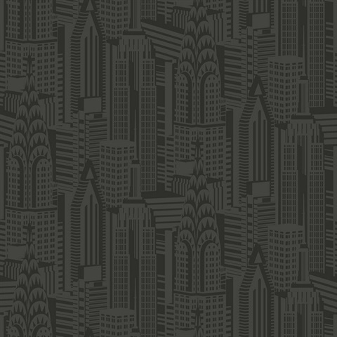 Manhattan Skyline Midnight City Scaper Wallpaper