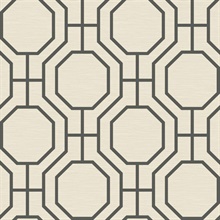 Manor Black Geometric Trellis Wallpaper