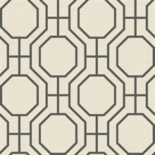 Manor Black Geometric Trellis Wallpaper