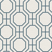 Manor Blue Geometric Trellis Wallpaper