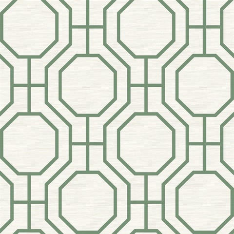 Manor Green Geometric Trellis Wallpaper