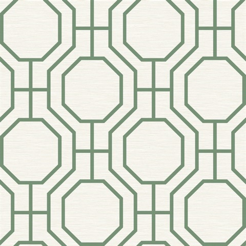 Manor Green Geometric Trellis Wallpaper