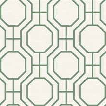 Manor Green Geometric Trellis Wallpaper