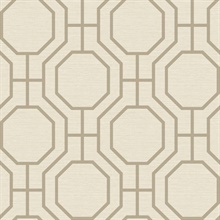 Manor Taupe Geometric Trellis Wallpaper