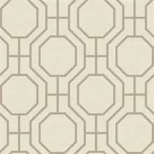 Manor Taupe Geometric Trellis Wallpaper