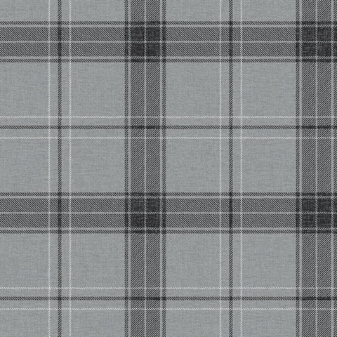 Manorvale Plaid Greyscale Peel and Stick Wallpaper