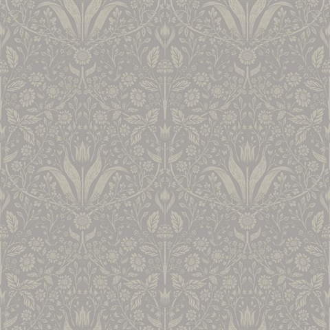 Mara Grey Tulip Ogee Wallpaper