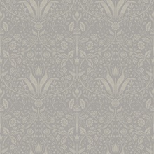 Mara Grey Tulip Ogee Wallpaper