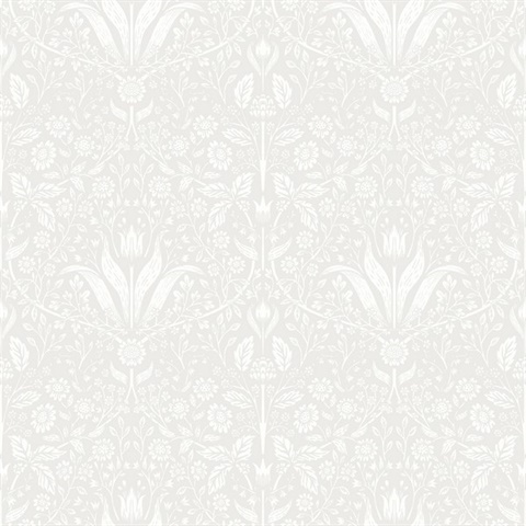 Mara Light Grey Tulip Ogee Wallpaper