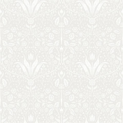 Mara Light Grey Tulip Ogee Wallpaper