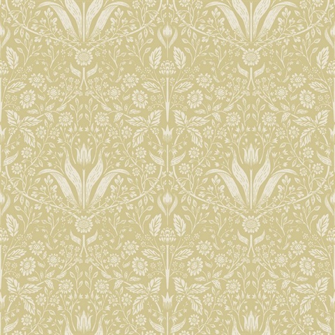 Mara Yellow Tulip Ogee Wallpaper