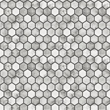 Marble Hexagon Tile Carrara & Wrought Iron Peel and Stick Wallpaper