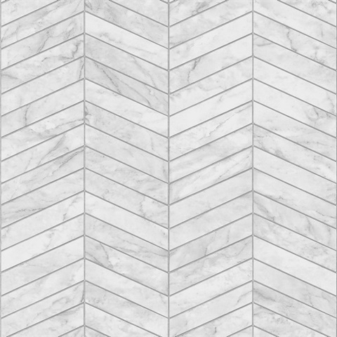 Marbled Chevron Tile Calcutta & Argos Grey Peel and Stick Wallpaper
